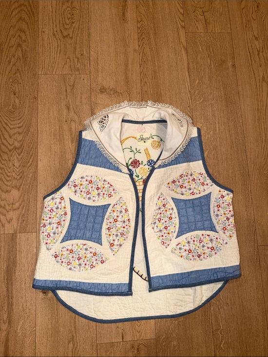 Swirl Vintage Jackets & Blazers - Swirl Vintage Quilted Upcycled Handmade Vest